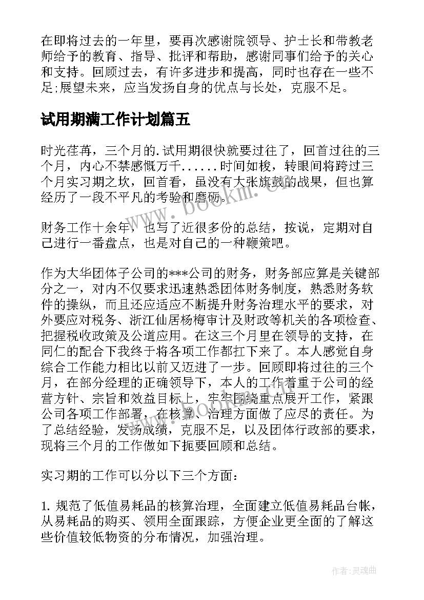 试用期满工作计划 试用期工作计划(实用9篇)