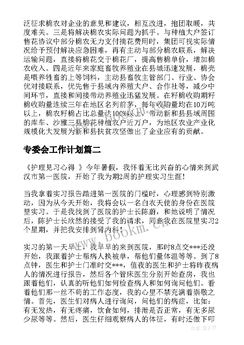 2023年专委会工作计划(优秀7篇)