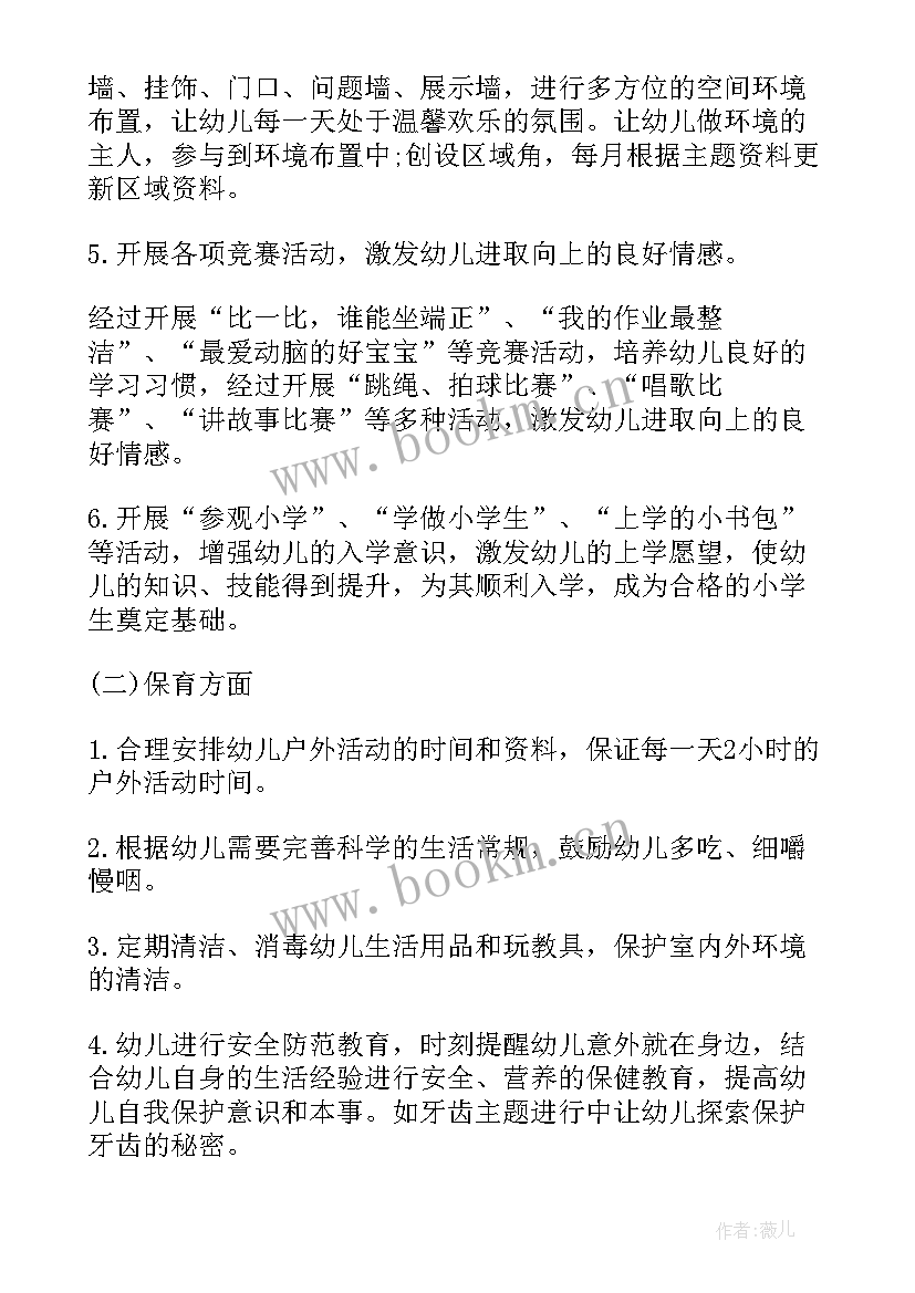 大班全年工作计划(汇总8篇)