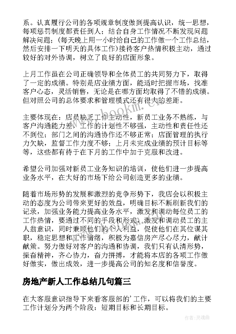 2023年房地产新人工作总结几句(模板6篇)