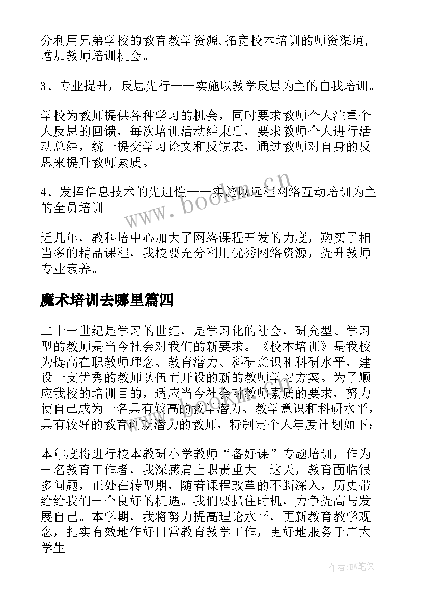 2023年魔术培训去哪里 培训工作计划(汇总5篇)