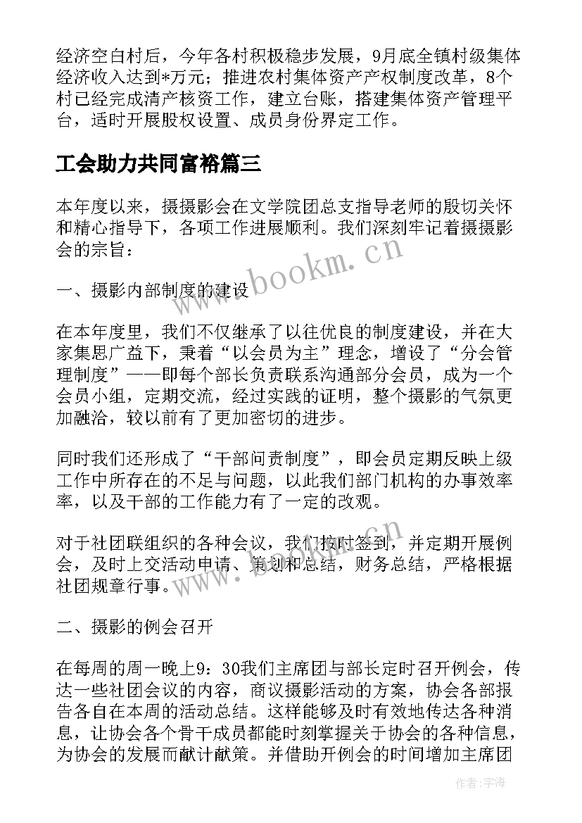 2023年工会助力共同富裕 品牌助力工作总结(模板5篇)