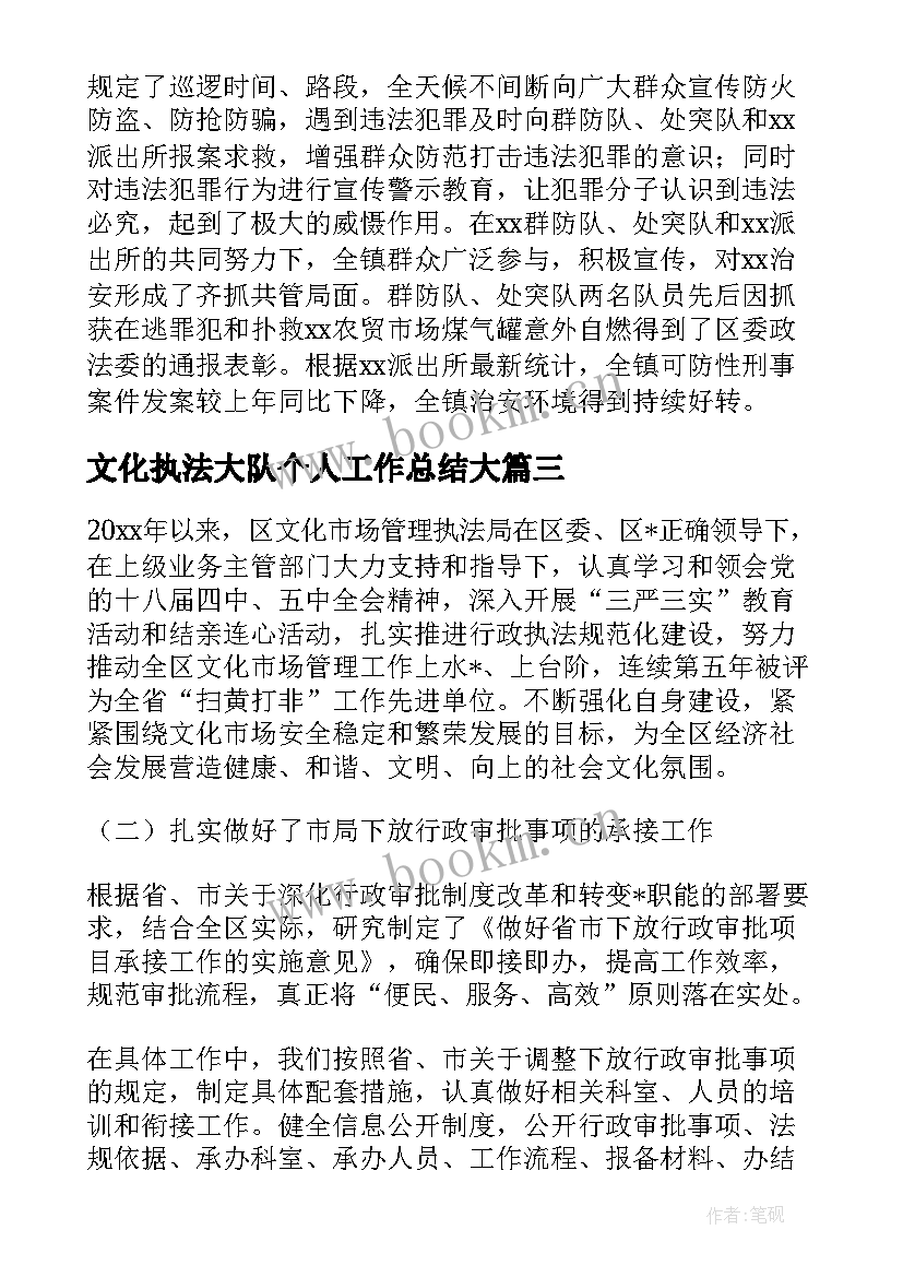 文化执法大队个人工作总结大 文化联合执法工作计划(模板5篇)