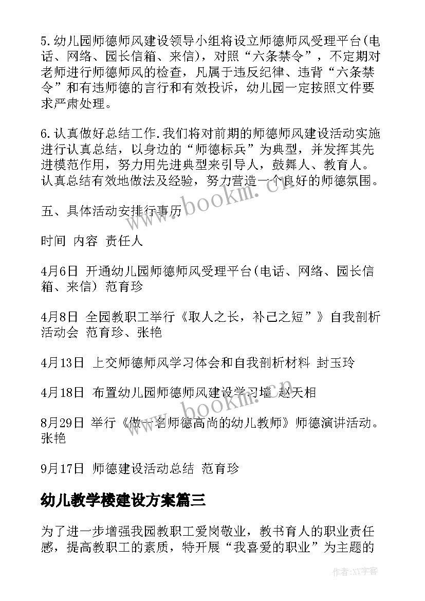 最新幼儿教学楼建设方案(精选5篇)