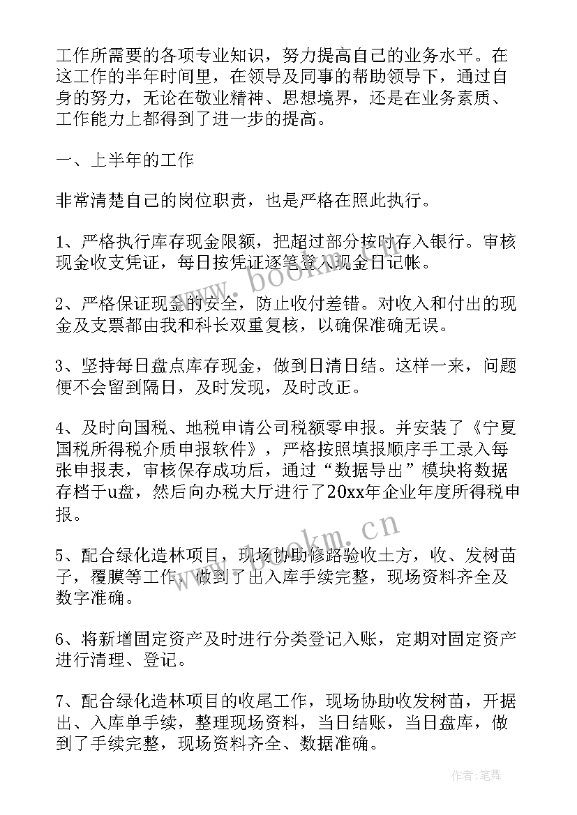 出纳半年度工作总结 出纳半年工作总结(通用10篇)