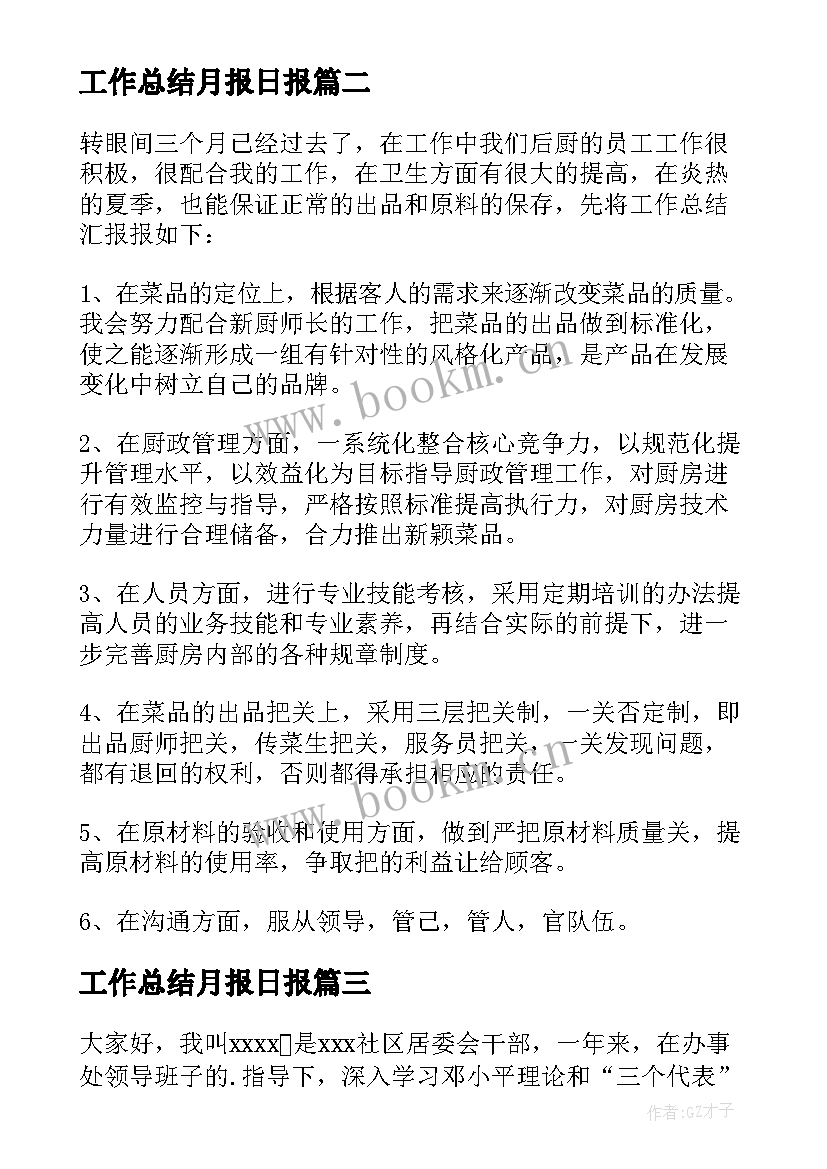 2023年工作总结月报日报(通用7篇)