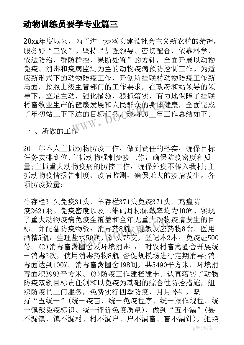 动物训练员要学专业 篮球训练的工作总结(优秀10篇)