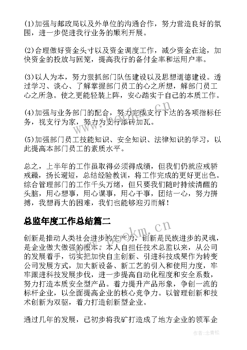 2023年总监年度工作总结 财务总监工作总结(精选10篇)