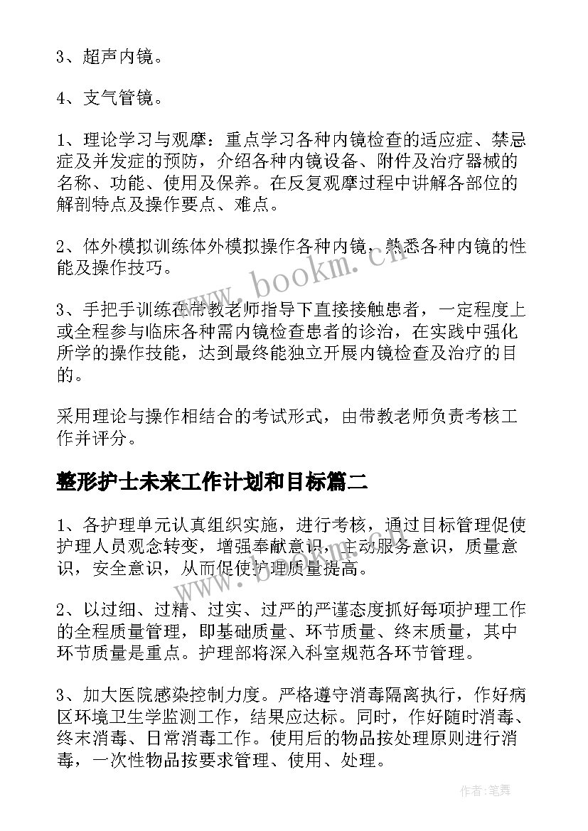 整形护士未来工作计划和目标 规培护士未来工作计划实用(优质5篇)