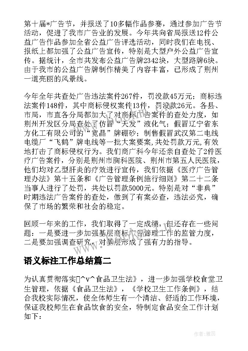 语义标注工作总结 商标注册工作总结共(实用5篇)