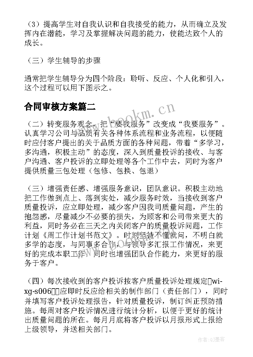 最新合同审核方案(精选8篇)