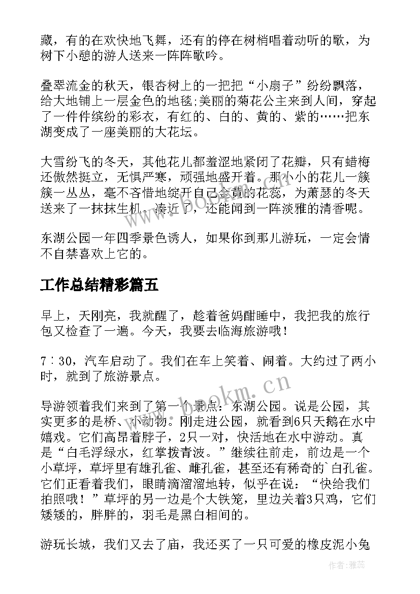 工作总结精彩(通用8篇)