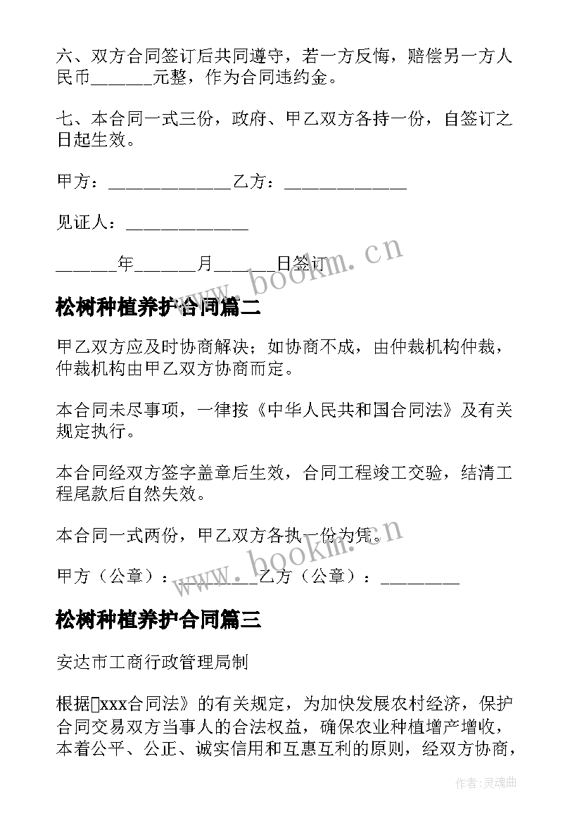 最新松树种植养护合同(通用8篇)