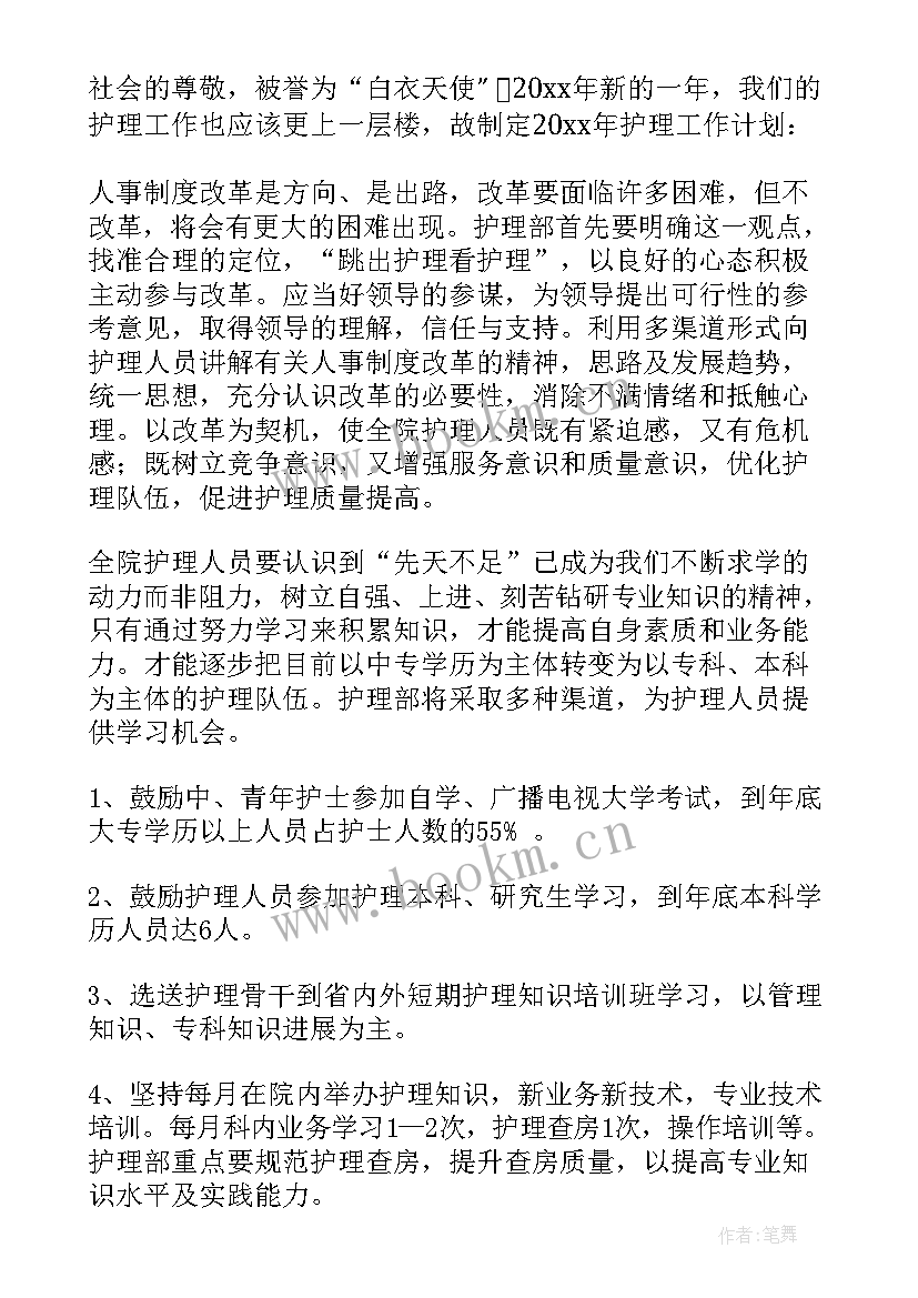 2023年护理部工作计划 护理工作计划(优质5篇)