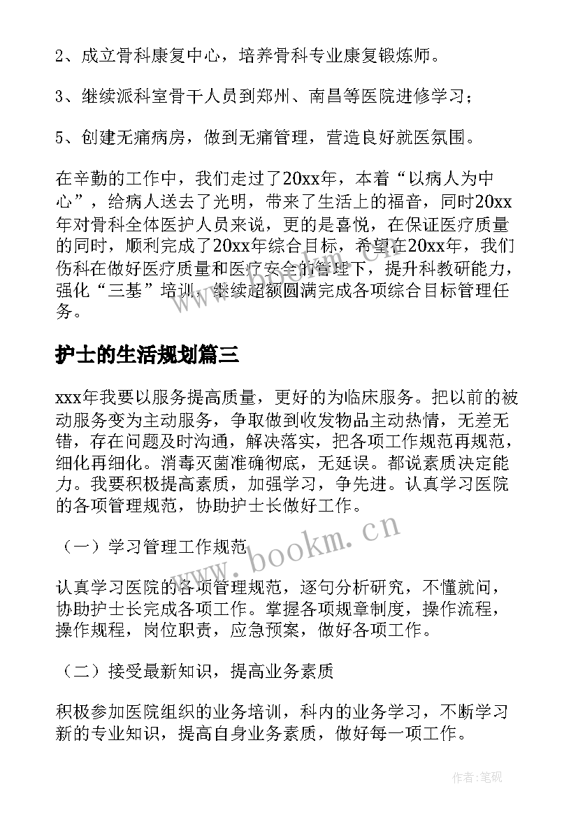 护士的生活规划(精选8篇)