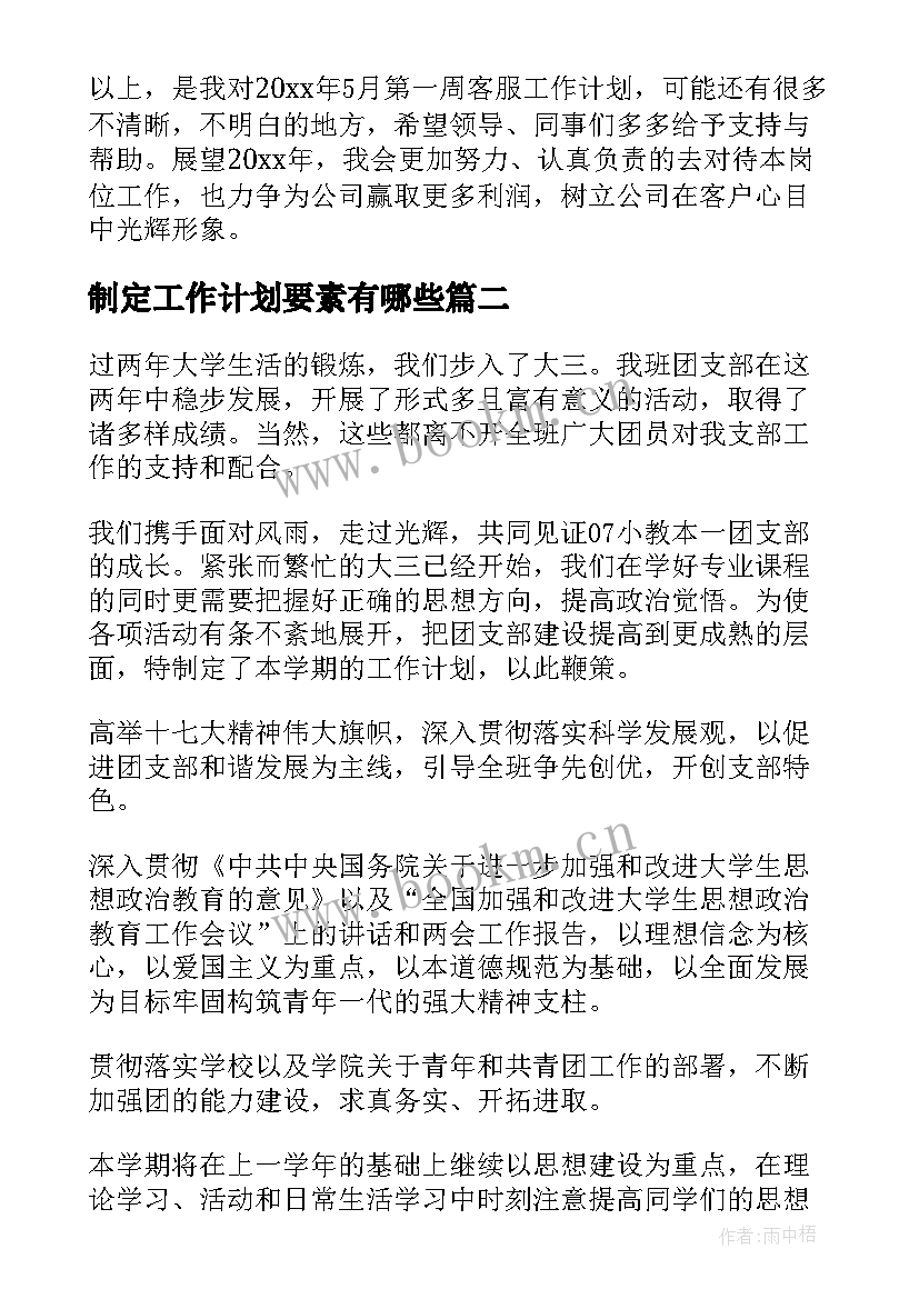 2023年制定工作计划要素有哪些(大全8篇)