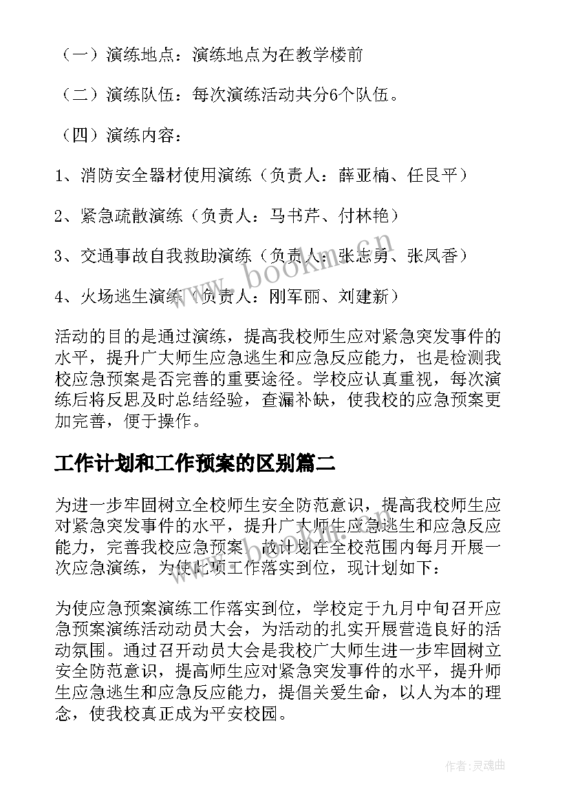 最新工作计划和工作预案的区别 应急预案演练工作计划(优质8篇)