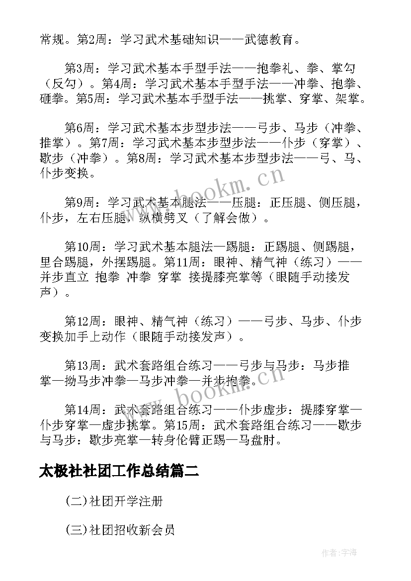 2023年太极社社团工作总结(模板7篇)