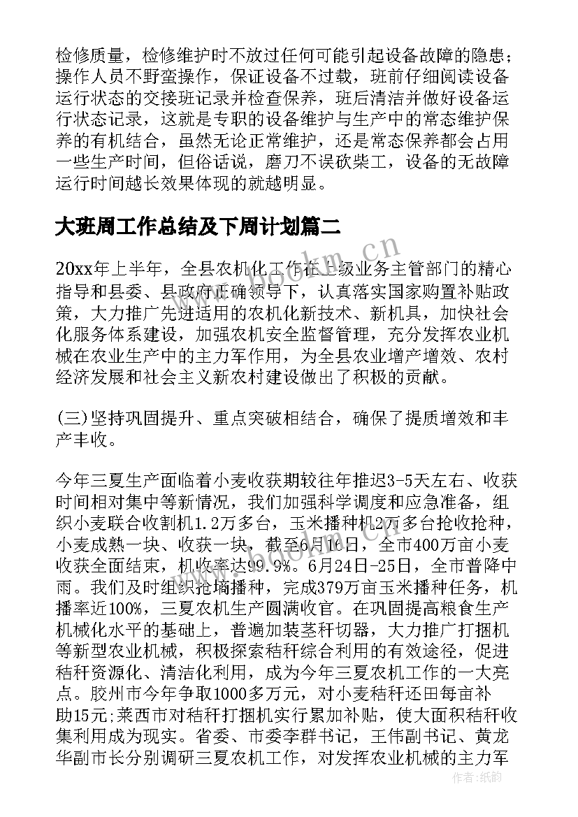 2023年大班周工作总结及下周计划 本周工作总结与下周工作计划例文(大全5篇)