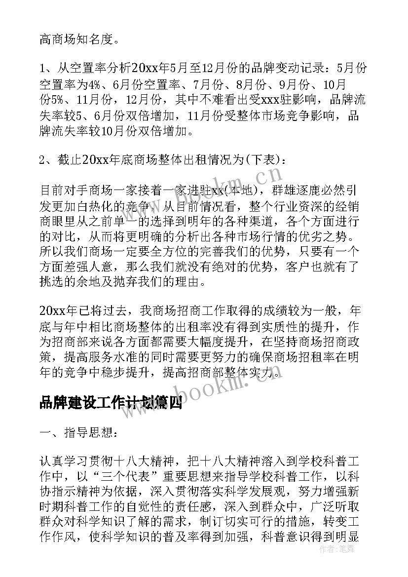 2023年品牌建设工作计划 小米品牌工作计划共(优秀9篇)