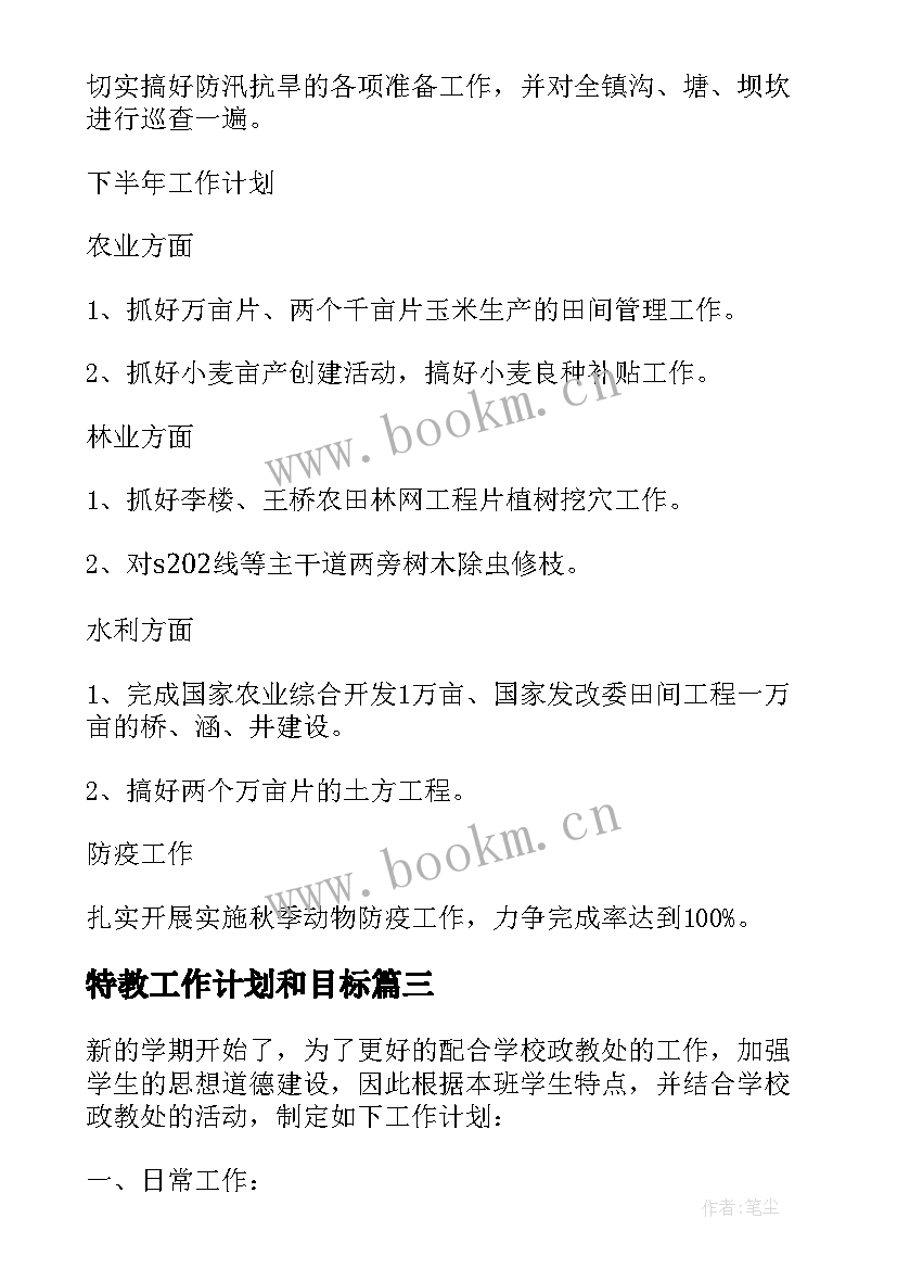 2023年特教工作计划和目标(汇总7篇)