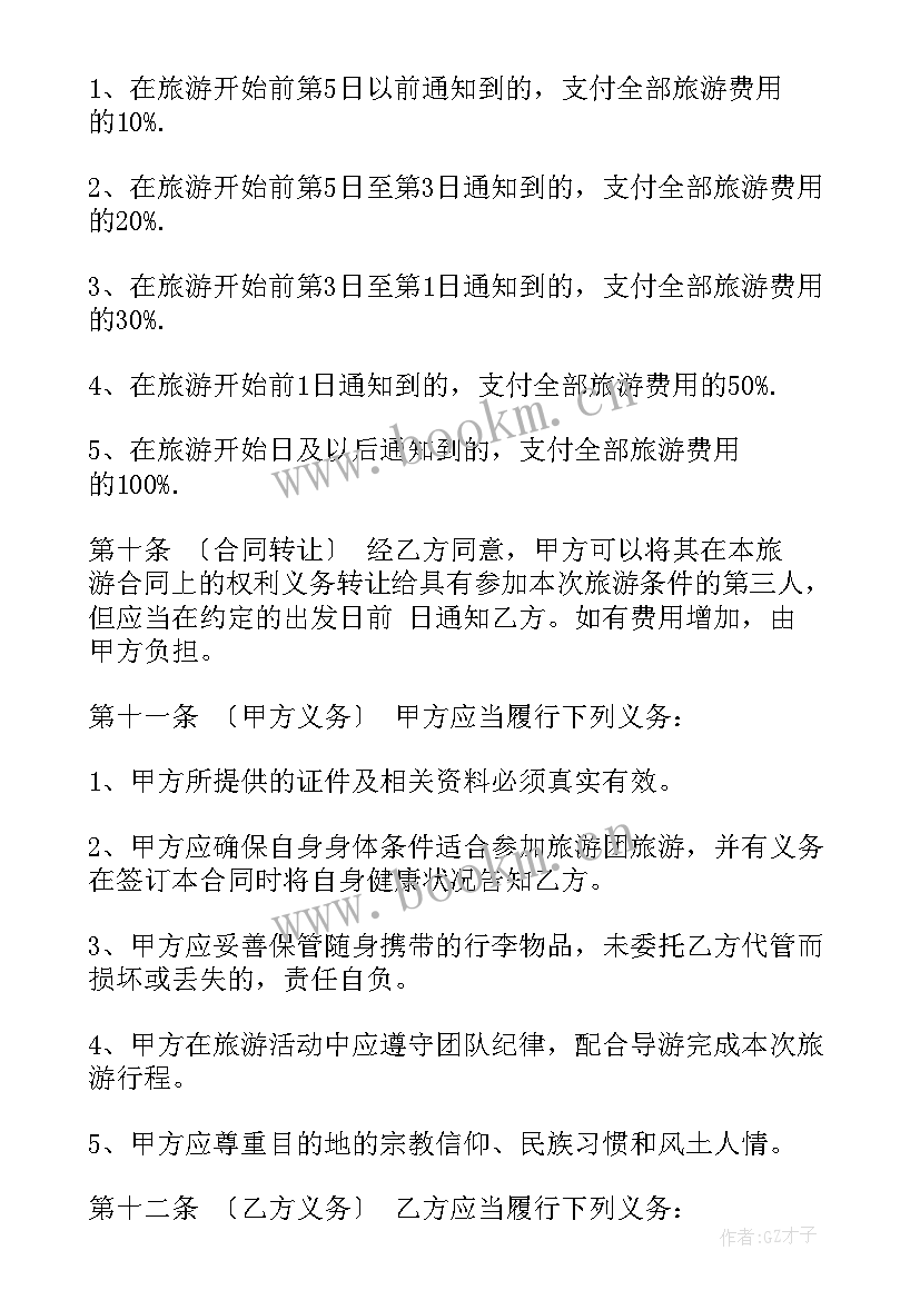 2023年国家旅游国内旅游合同 国内旅游组团合同(优秀5篇)