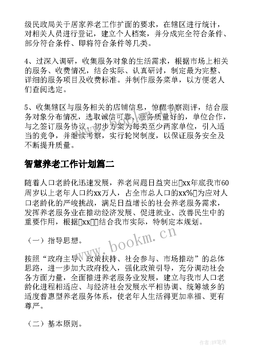 最新智慧养老工作计划(大全5篇)