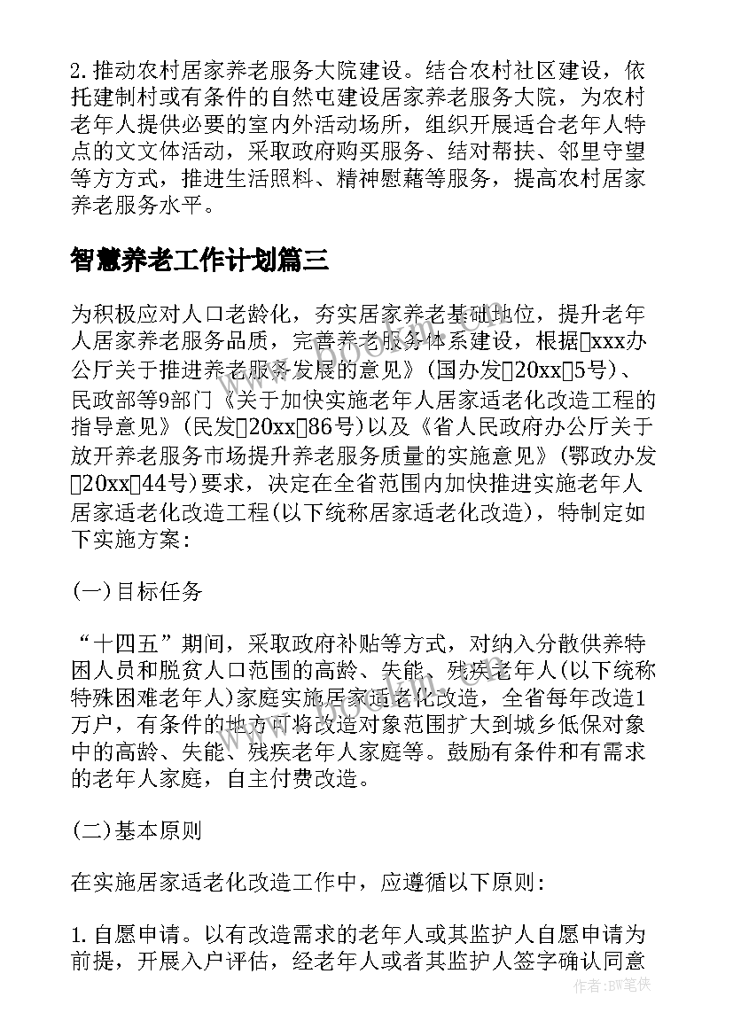 最新智慧养老工作计划(大全5篇)