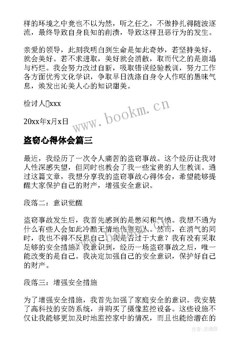 2023年盗窃心得体会 盗窃行业心得体会(精选10篇)