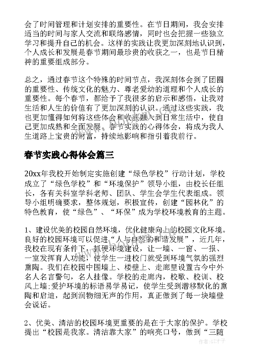 最新春节实践心得体会(精选6篇)