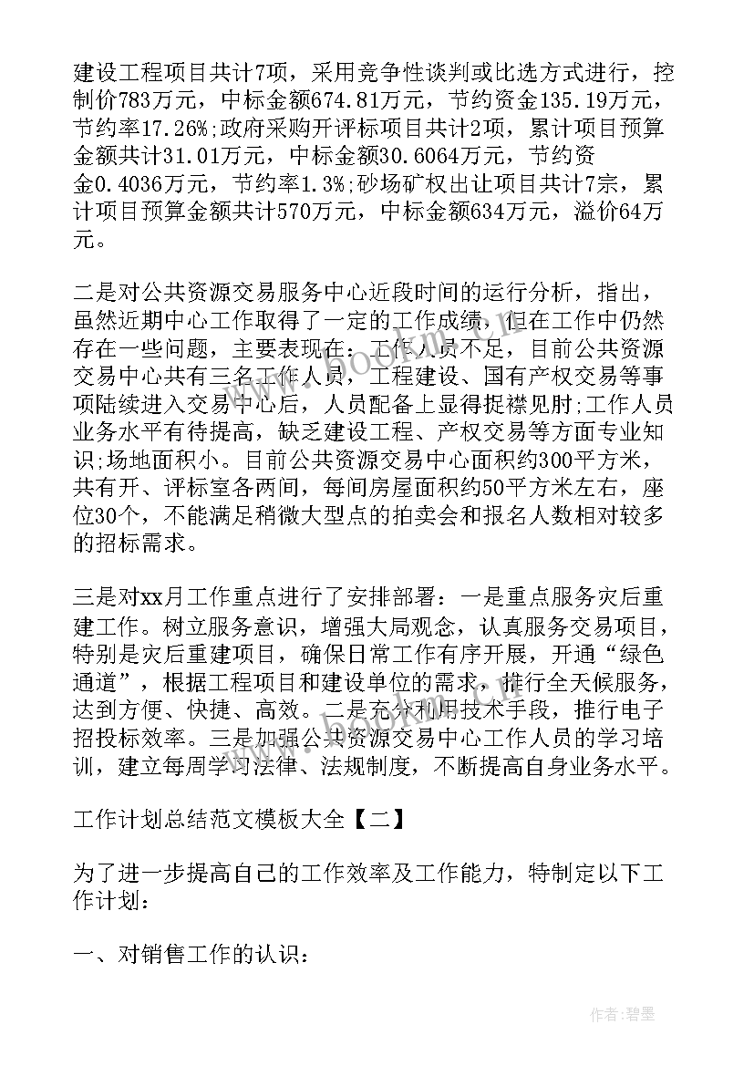 工作计划月总结 工作计划总结(优质6篇)