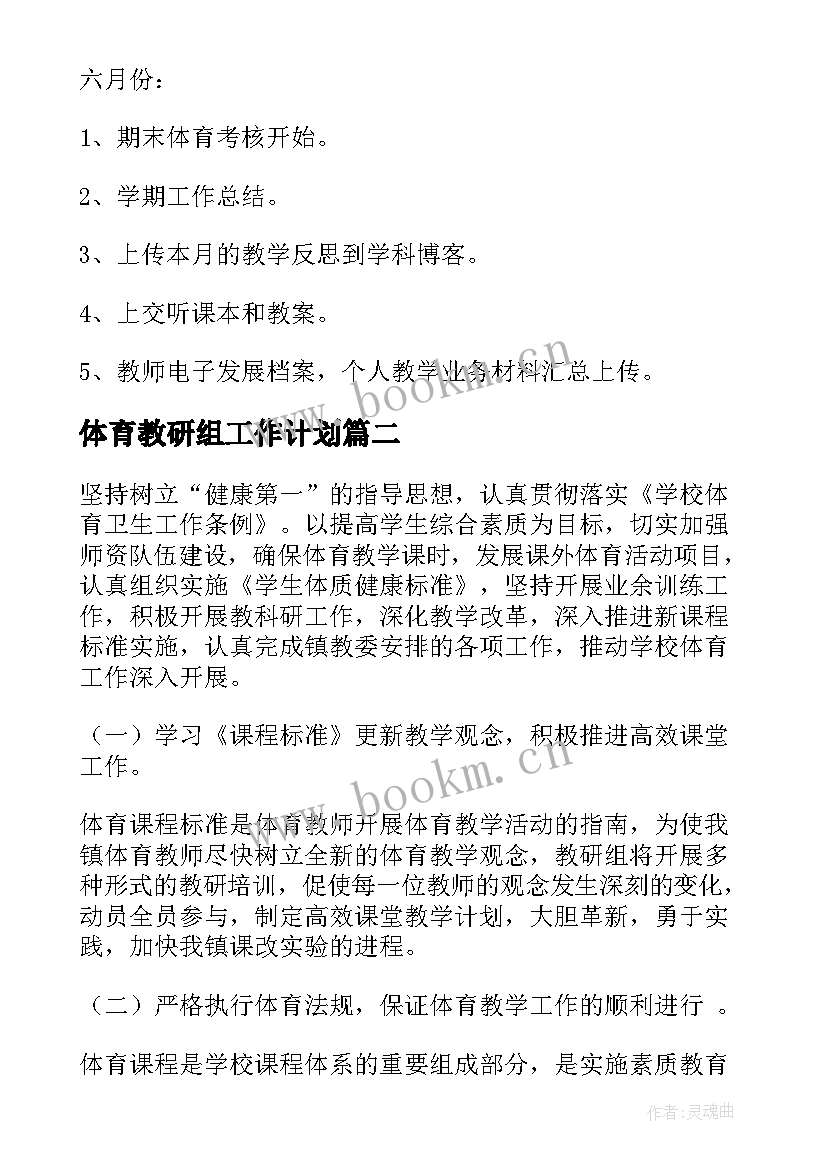 2023年体育教研组工作计划(汇总7篇)