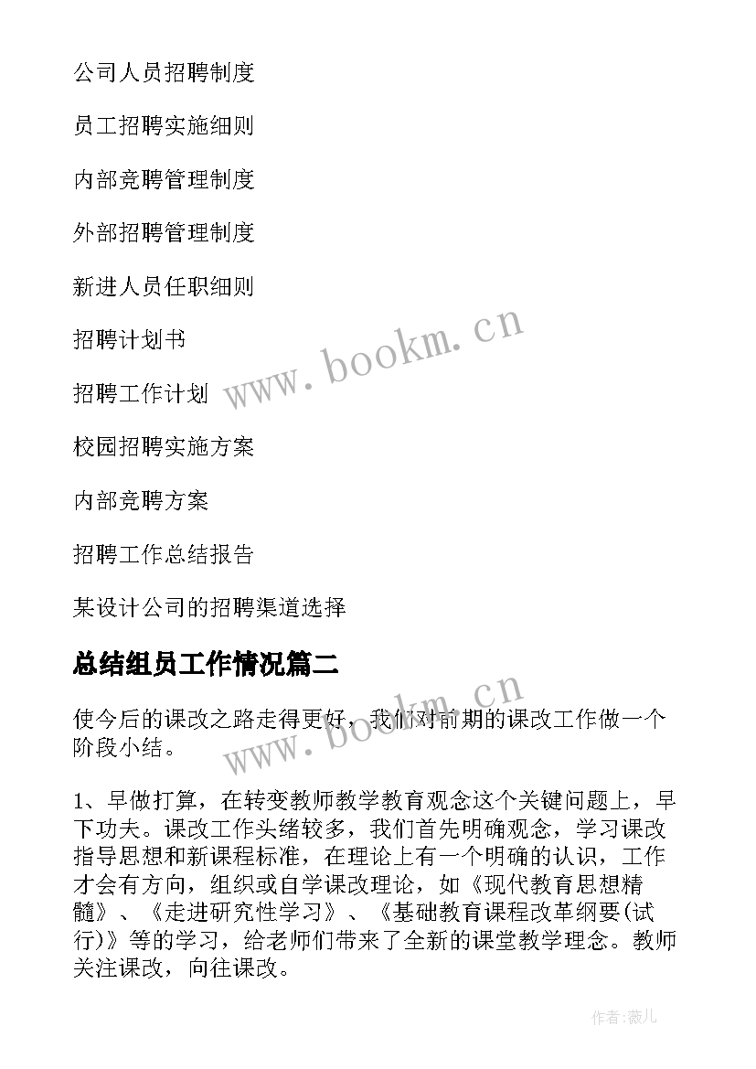 2023年总结组员工作情况 访谈文案工作总结(优秀9篇)