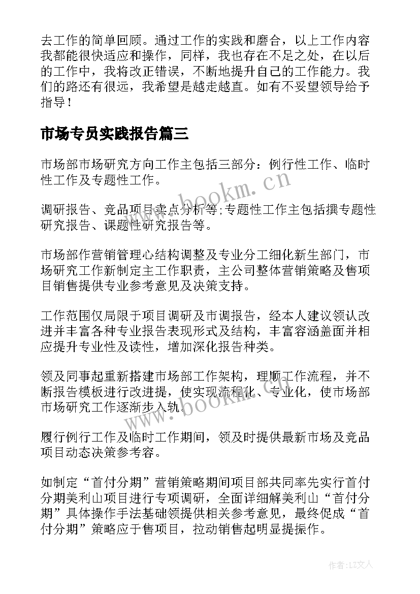 2023年市场专员实践报告(汇总6篇)