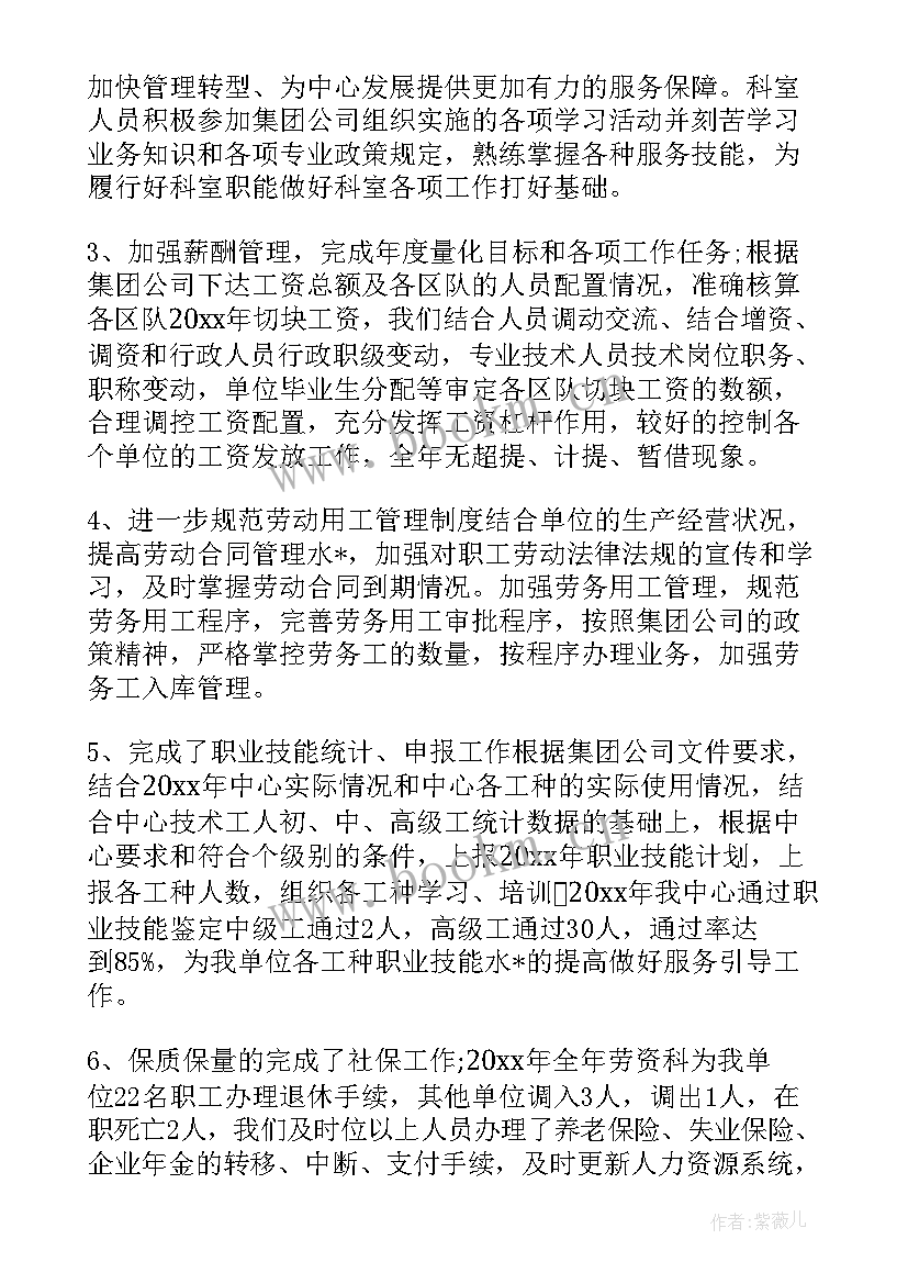 最新劳资人员工作计划(优质7篇)