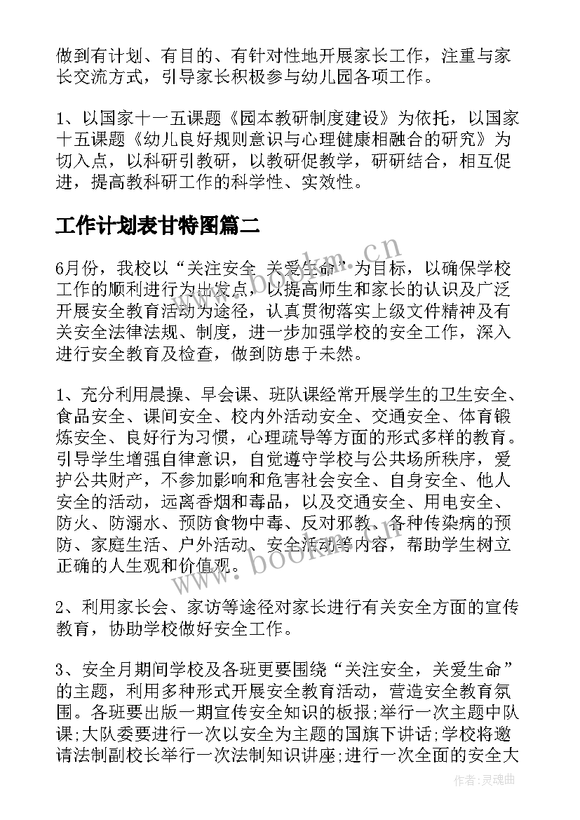 工作计划表甘特图(汇总5篇)