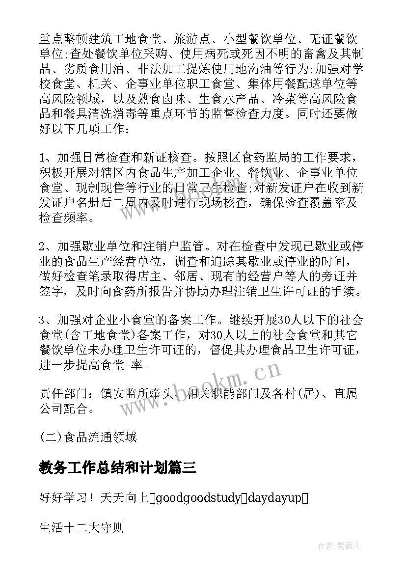 2023年教务工作总结和计划(优秀6篇)