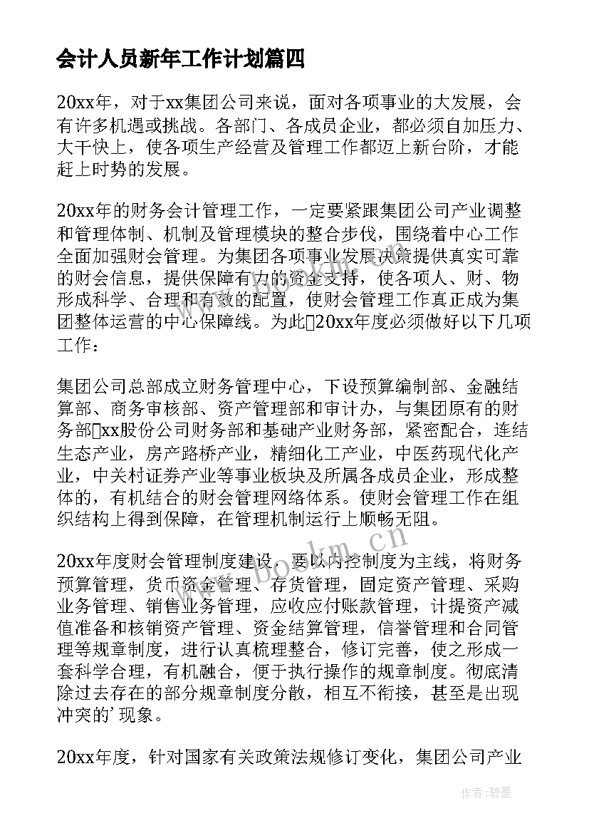 会计人员新年工作计划 个人会计工作计划(通用8篇)