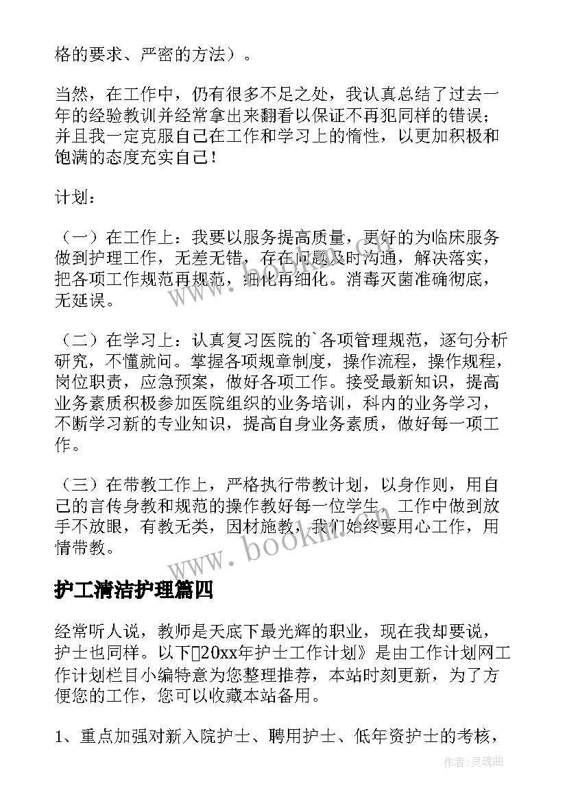 2023年护工清洁护理 护士工作计划(精选8篇)