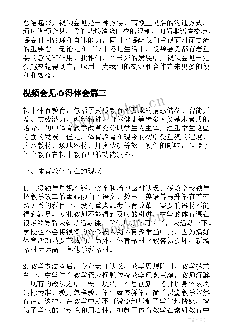 2023年视频会见心得体会(实用10篇)