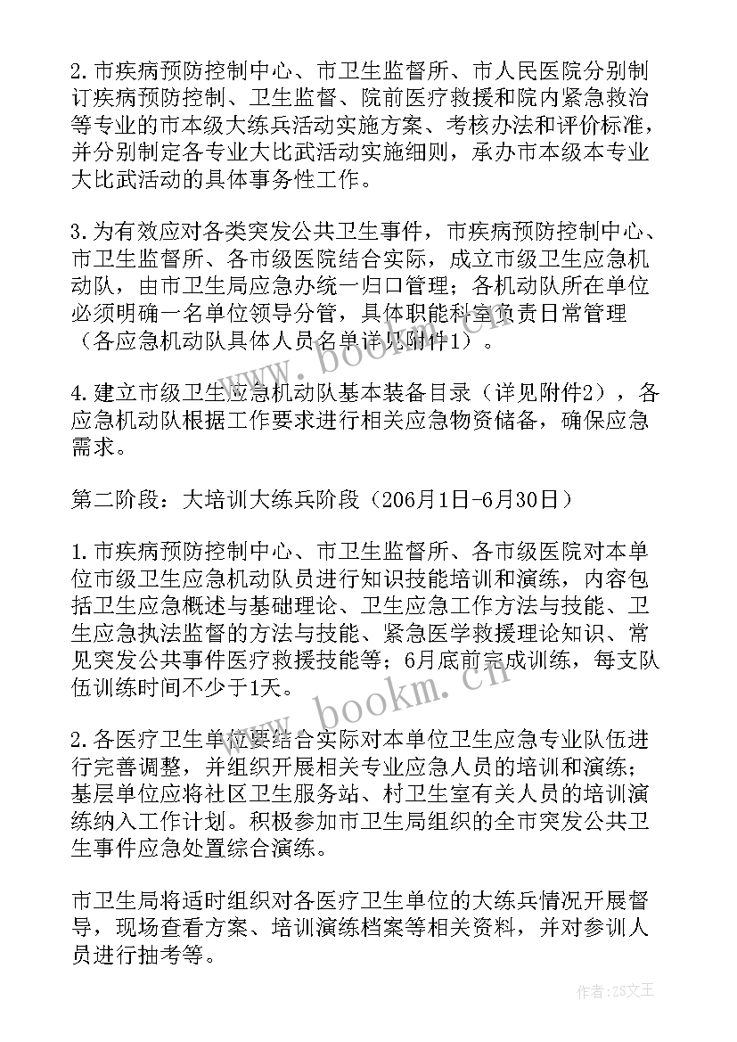 2023年卫生应急演练年度计划(模板5篇)