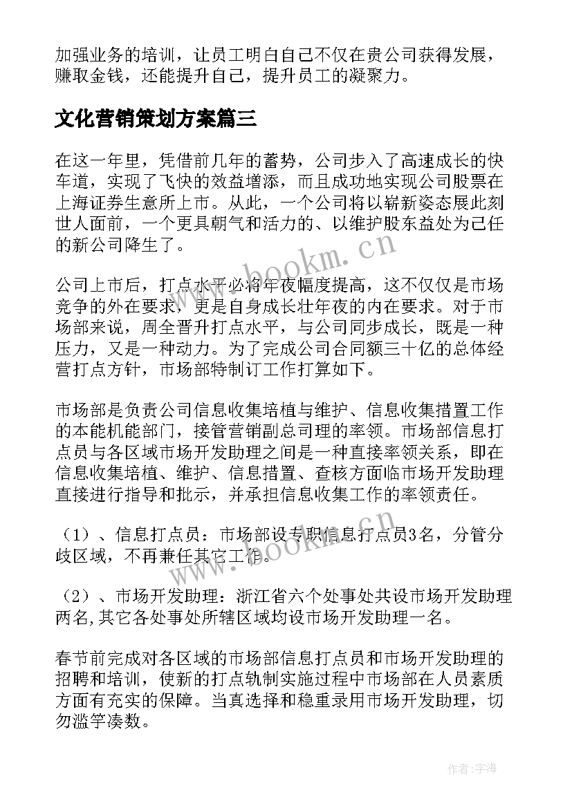 最新文化营销策划方案 咨询公司营销工作计划(大全5篇)