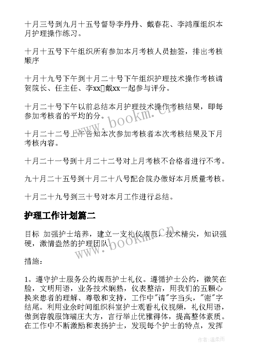 2023年护理工作计划(汇总10篇)