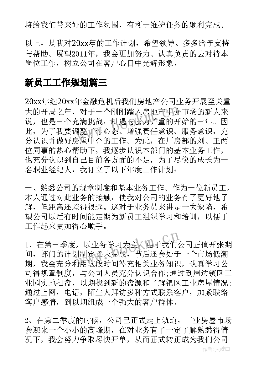 新员工工作规划 新员工工作计划(大全9篇)