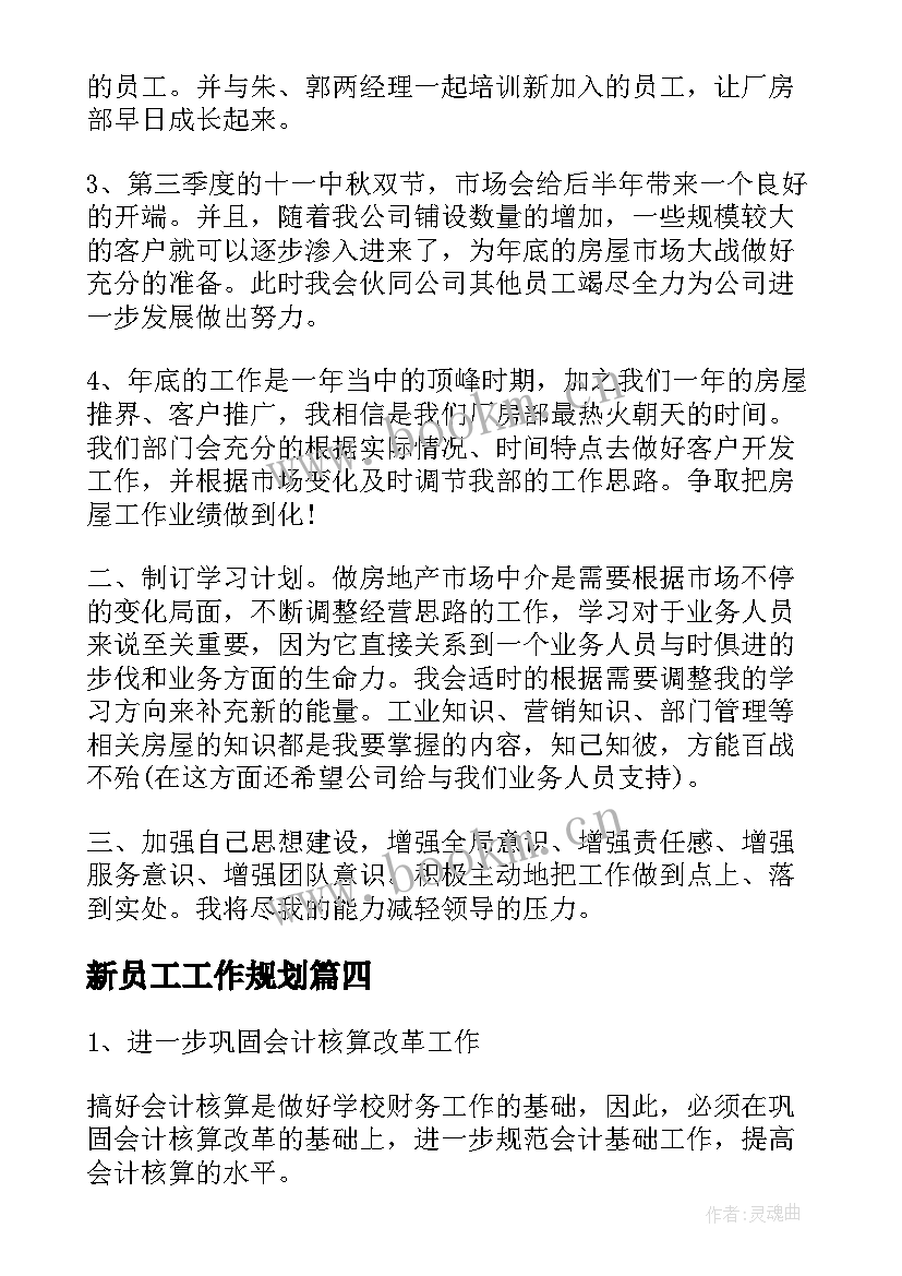 新员工工作规划 新员工工作计划(大全9篇)