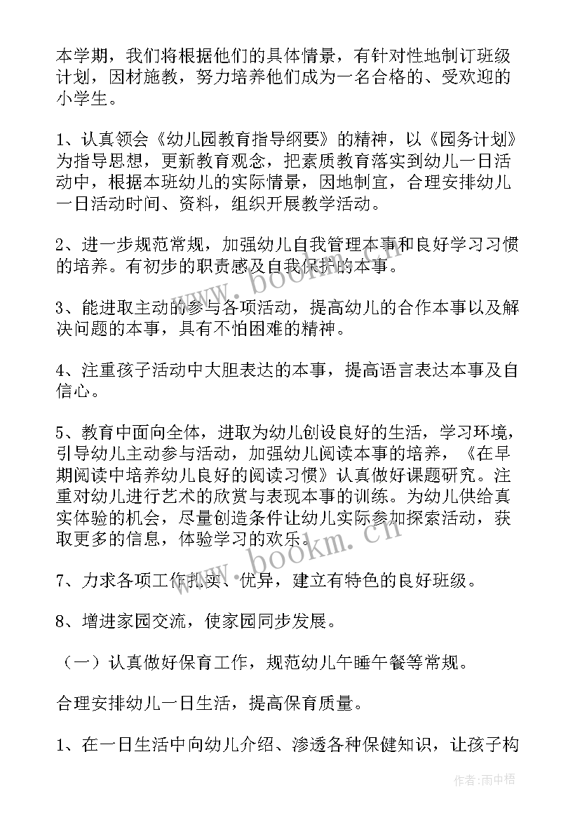 2023年大班上学期教学工作计划(优质5篇)