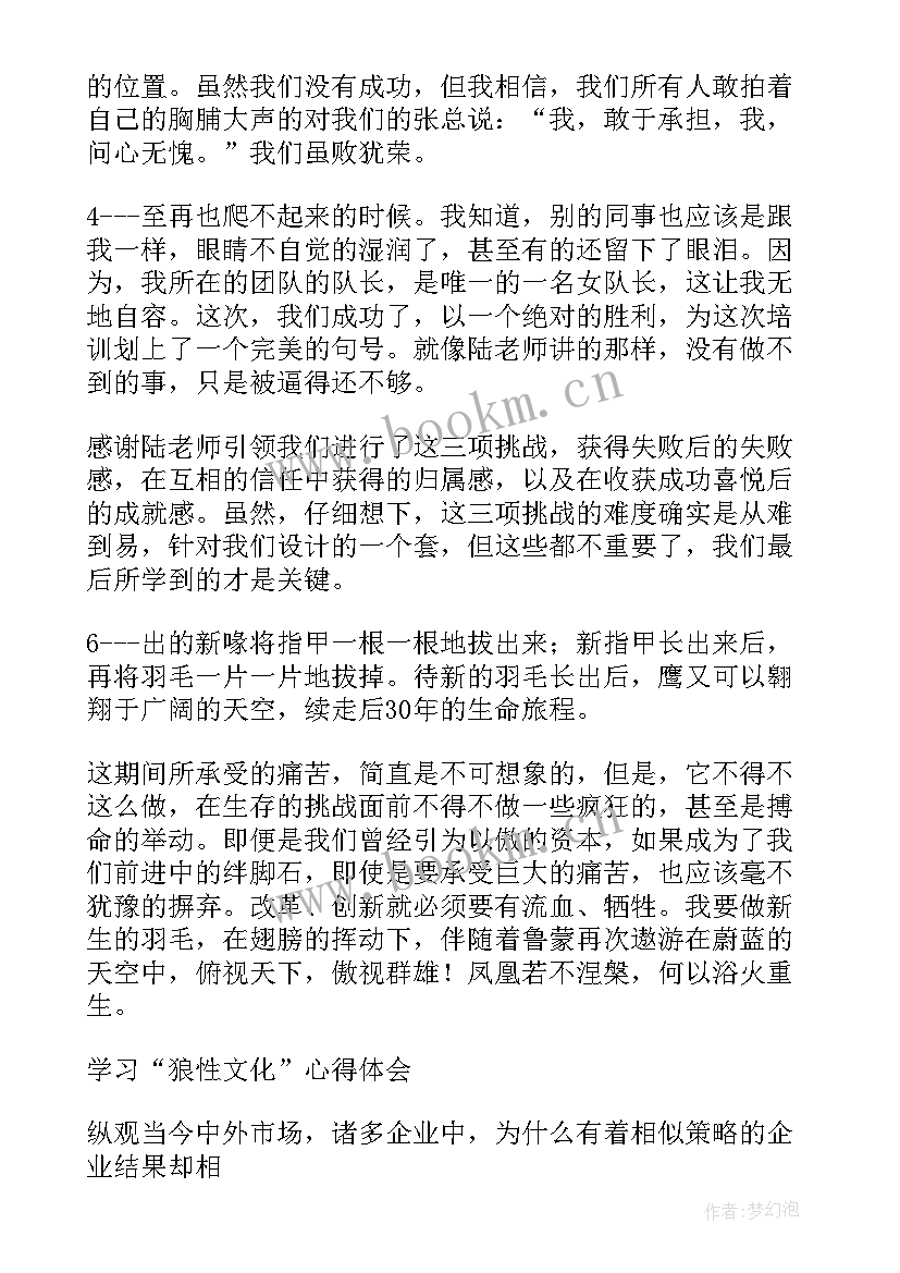 横店文化心得体会 狼文化心得体会(模板10篇)