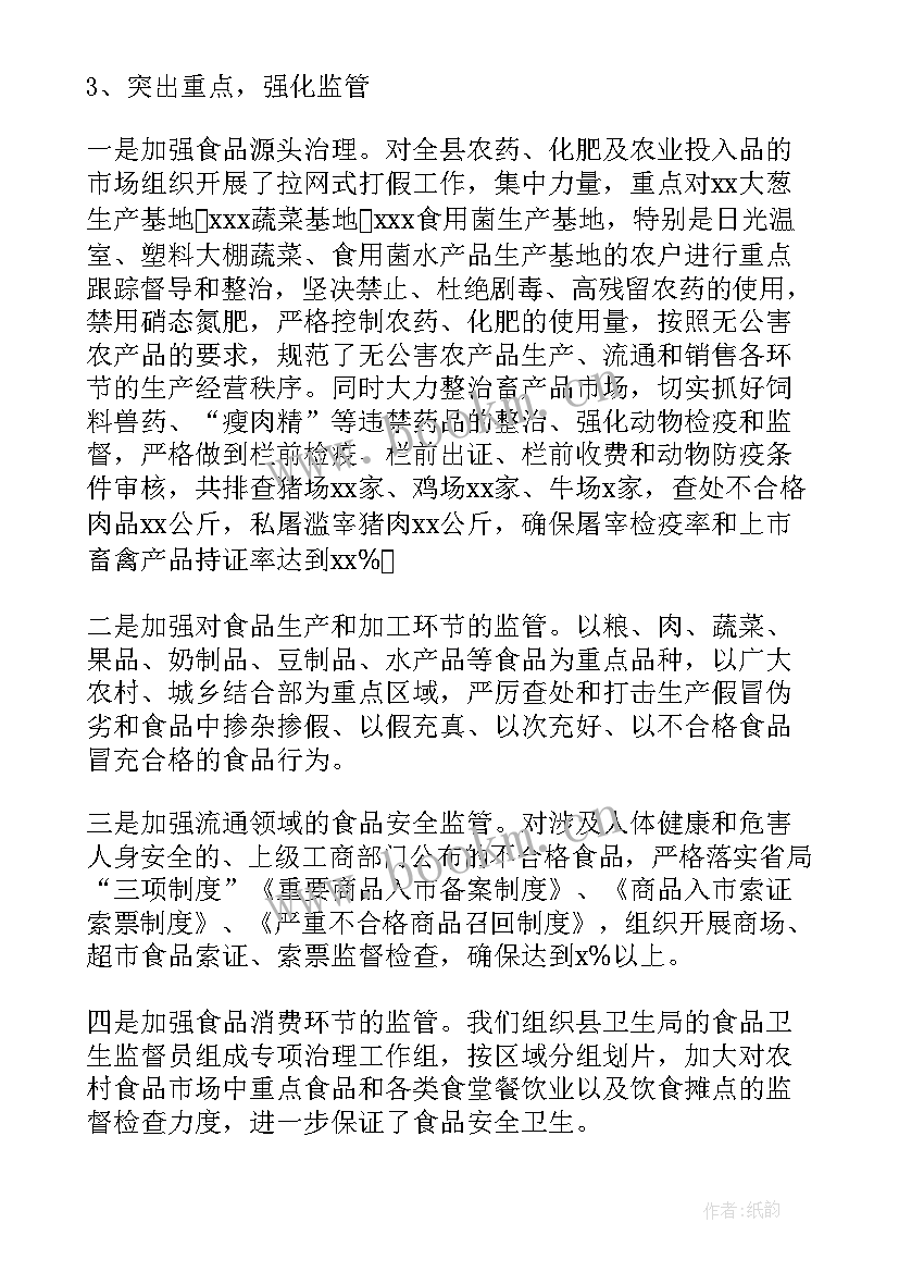 2023年食品专项整治总结 食品安全专项整治工作总结(实用5篇)