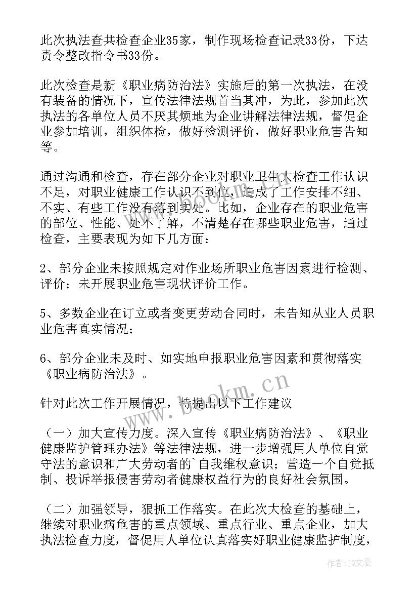 检查工作汇报 卫生检查工作总结(大全5篇)