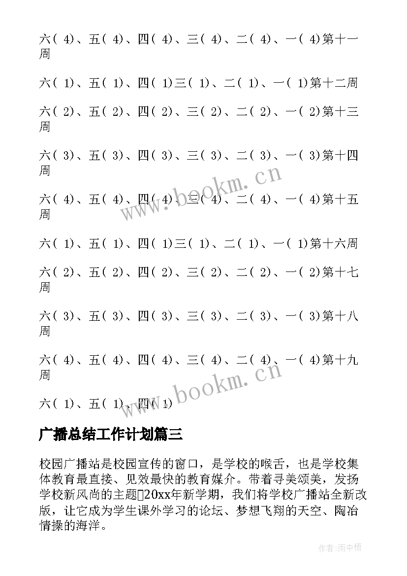 2023年广播总结工作计划(实用7篇)